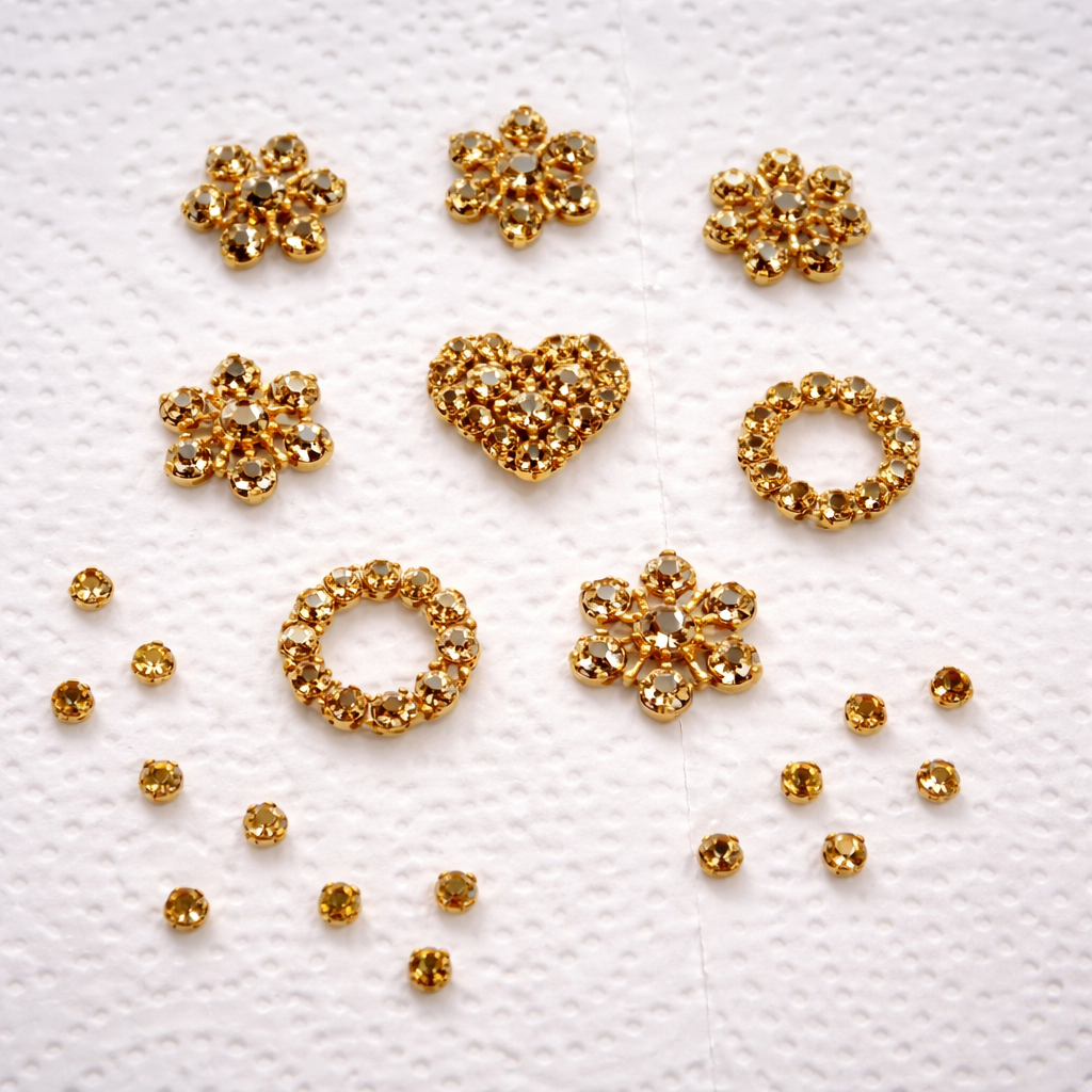 SS20#3D Rhinestones - Gold