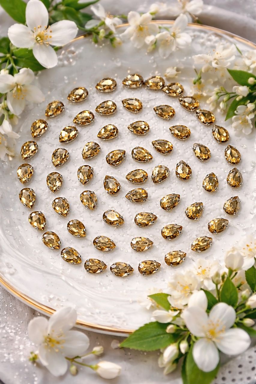 Golden Shadow Tear drop Rhinestones - 13 x 18mm