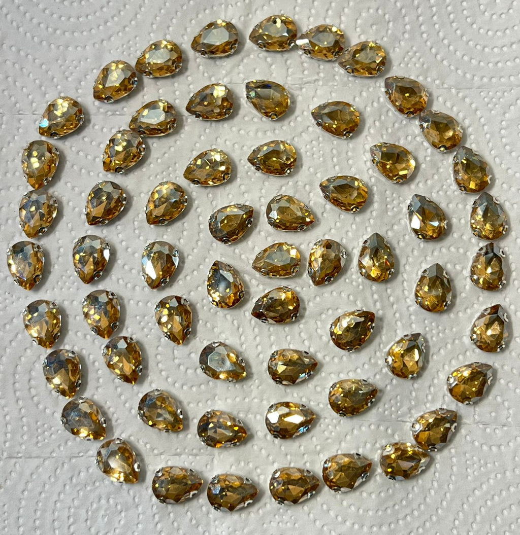 Golden Shadow Tear drop Rhinestones - 13 x 18mm
