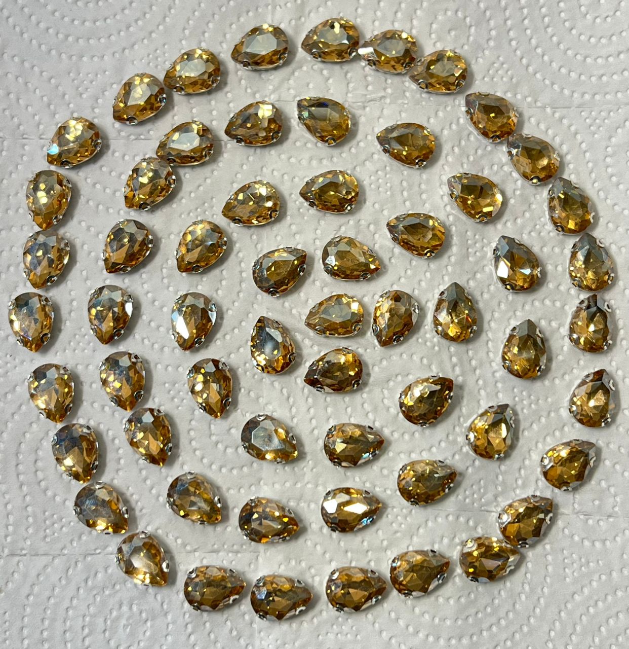 Golden Shadow Tear drop Rhinestones - 13 x 18mm